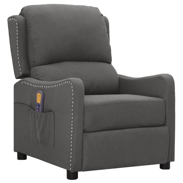 vidaXL Fauteuil de massage Gris foncé Tissu