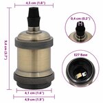 vidaXL Douilles de lampe 2 Pièces bronze E27