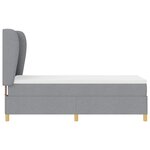 vidaXL Lit à ressorts avec matelas gris foncé 90x190 cm Gris clair