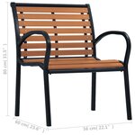 vidaXL Chaises de jardin lot de 2 Acier et WPC Noir et marron