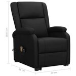 vidaXL Fauteuil de massage Noir Similicuir