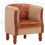 vidaXL Chaise cabriolet marron cuir véritable bois de manguier massif