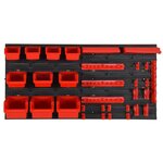vidaXL Ensemble d'étagères d'atelier 35 Pièces Rouge et noir 77x39 cm PP