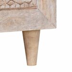 vidaXL Table basse Blanc 80 x 54 x 40 cm bois de manguier massif