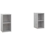 vidaXL Meubles TV 2 Pièces Gris béton 72x35x36 5 cm Bois d'ingénierie