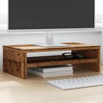 vidaXL Support de moniteur vieux bois 42 x 24 x 13cm bois d'ingénierie