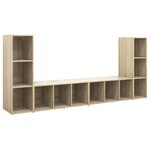 vidaXL Meubles TV 4 Pièces Chêne sonoma 107x35x37 cm Bois d'ingénierie