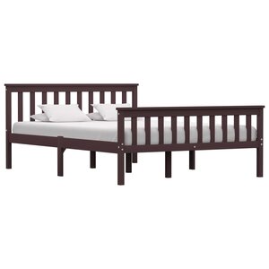 vidaXL Cadre de lit Marron foncé Bois de pin massif 140x200 cm