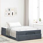 vidaXL Cadre de lit avec matelas Gris foncé 120 x 200 cm Velours