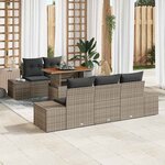 vidaXL Ensemble de canapé de jardin 6 Pièces Gris Poly rotin