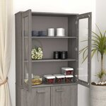 vidaXL Dessus de buffet HAMAR Gris clair 85x35x100 cm Bois de pin