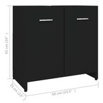 vidaXL Armoire de salle de bain noir 60x33x61 cm Bois d'ingénierie