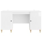 vidaXL Bureau Blanc Brillant 142 5 x 50 x 75 cm Bois d'ingénierie