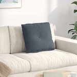 vidaXL Coussin de Dos Gris foncé 50 x 45 cm Tissu en velours côtelé