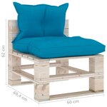 vidaXL Canapé de milieu palette de jardin avec coussins bois de pin