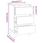 vidaXL Table de chevet gris béton 40x35x70 cm bois d'ingénierie