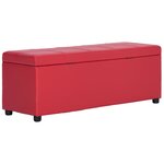 vidaXL Banc avec compartiment de rangement 116 cm Rouge Similicuir