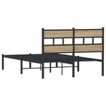 vidaXL Cadre de lit en métal sans matelas chêne sonoma 120x190 cm