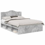 vidaXL Cadre de lit avec tête de lit Béton 140 x 190 cm Pin massif