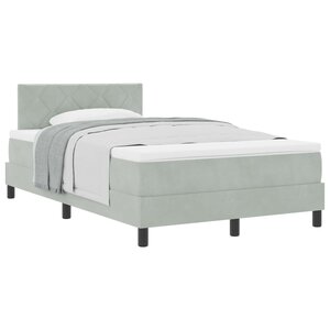 vidaXL Lit à ressorts avec tête de lit Gris clair 120 x 190 cm Velours