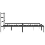 vidaXL Cadre de lit métal sans matelas et tête de lit noir 160x200 cm