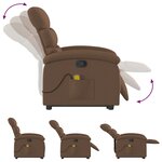 vidaXL Fauteuil de massage inclinable Marron Tissu
