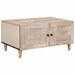vidaXL Table basse Beige 80 x 50 x 40 cm Bois d'acacia massif