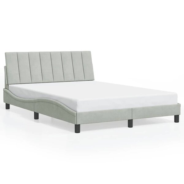 vidaXL Cadre de lit sans matelas Hanko gris clair 140x200 cm velours