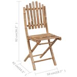 vidaXL Chaises pliables de jardin lot de 2 avec coussins Bambou