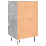 vidaXL Tables de chevet 2 Pièces gris béton 40x35x69 cm bois d’ingénierie