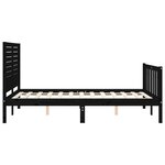 vidaXL Cadre de lit avec tête de lit noir 140x190 cm bois massif