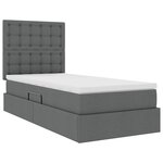 vidaXL Lit de rangement LED avec matelas Gris foncé 90 x 190 cm Tissu