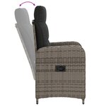 vidaXL Chaise de jardin inclinable Gris et Gris foncé