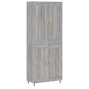 vidaXL Buffet haut Sonoma gris 69 5x34x180 cm Bois d'ingénierie