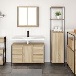 Ensemble de meubles de salle de bain 2 pièces en bois d'ingénierie chêne Sonoma