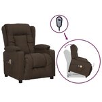 vidaXL Fauteuil de massage Marron foncé Tissu