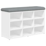 vidaXL Banc à chaussures Blanc 82x32x50 cm Bois d'ingénierie