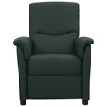 vidaXL Fauteuil inclinable Vert foncé Tissu