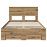 vidaXL Cadre de lit Chêne artisanal 120 x 200 cm Bois d'ingénierie