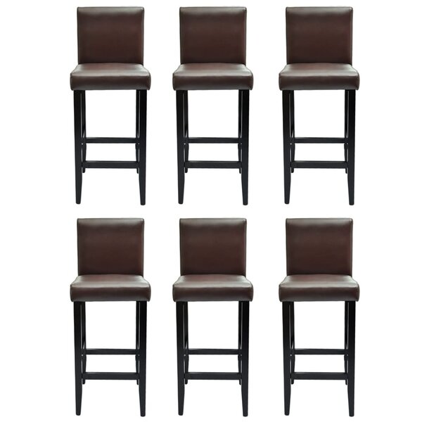 vidaXL Tabourets de bar lot de 6 marron foncé similicuir