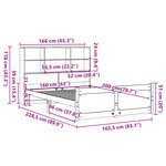 vidaXL Lit bibliothèque sans matelas blanc 160x200 cm bois pin massif