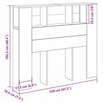 Tête de lit Cabinet Noir Chêne 120x19x104 5 cm Bois d'ingénierie