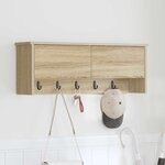 vidaXL Porte-manteau mural avec étagère Chêne sonoma 80 x 20 x 30 cm