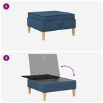 vidaXL Pouf avec Rangement Bleu Tissu