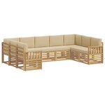 vidaXL Ensemble de canapés d'extérieur 7 pc Blanc et Beige Polyester