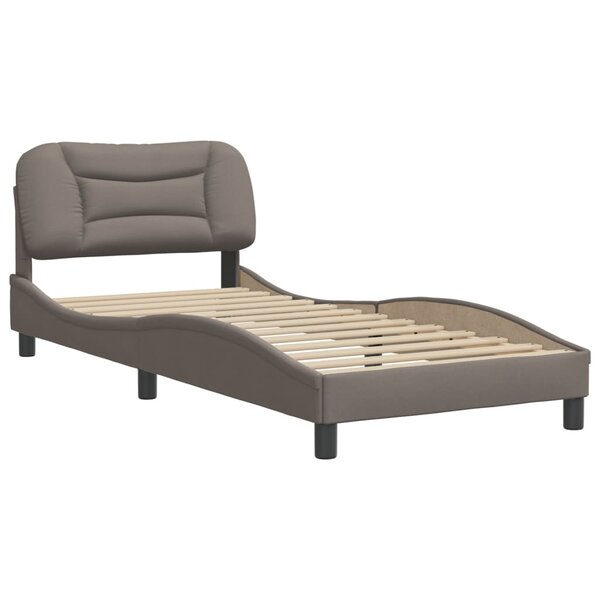 vidaXL Cadre de lit avec tête de lit Taupe 90x200 cm Tissu