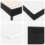 vidaXL Lit Box Spring avec matelas – Noir  90x200 cm  cuir synthétique