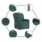 vidaXL Fauteuil inclinable de massage Vert foncé Tissu