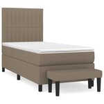 vidaXL Sommier à lattes de lit avec matelas Taupe 100x200 cm Tissu