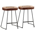 vidaXL Tabourets de bar lot de 2 marron foncé 40x29 5x53 cm
